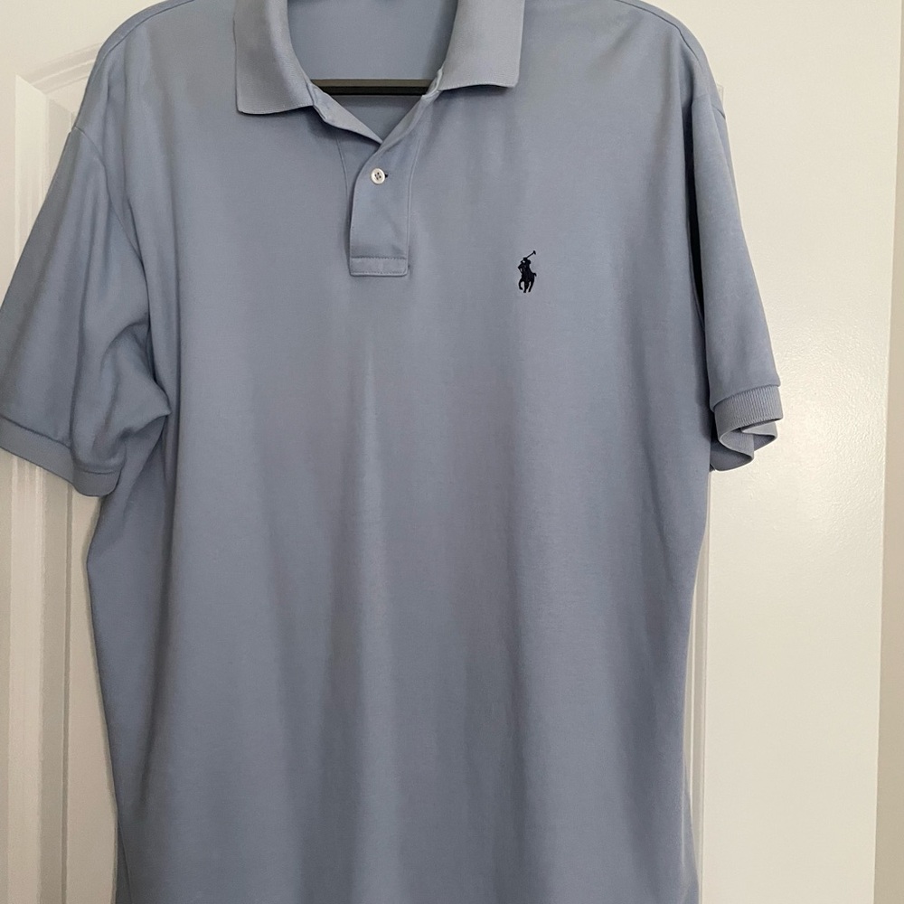 Ralph Lauren Men's Sky Blue Polo Shirt Large
